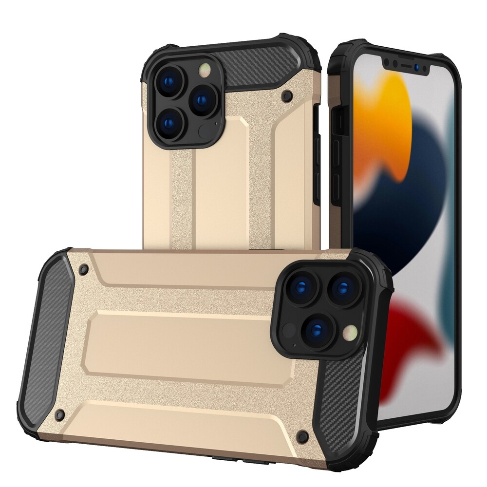 Hybrid Armor-etui, tøft og robust deksel for iPhone 13 Pro golden