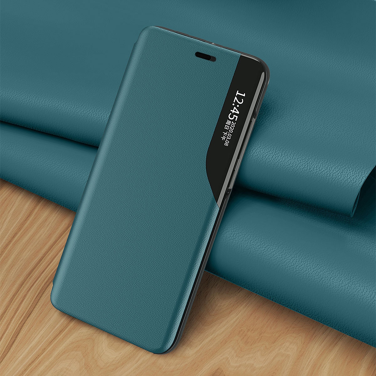 Eco Leather View Case elegant bokhylle-etui med kickstand for iPhone 13 Pro Max oransje