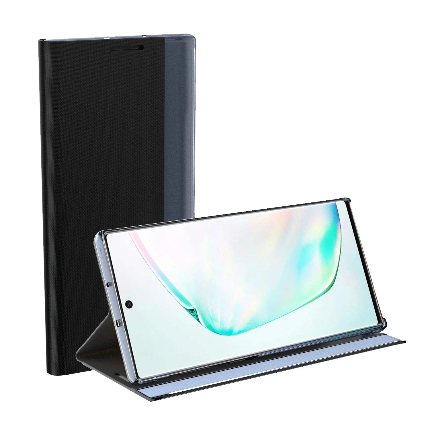 Sleep Case Bookcase-etui med smart vindu for iPhone 13 Pro rosa