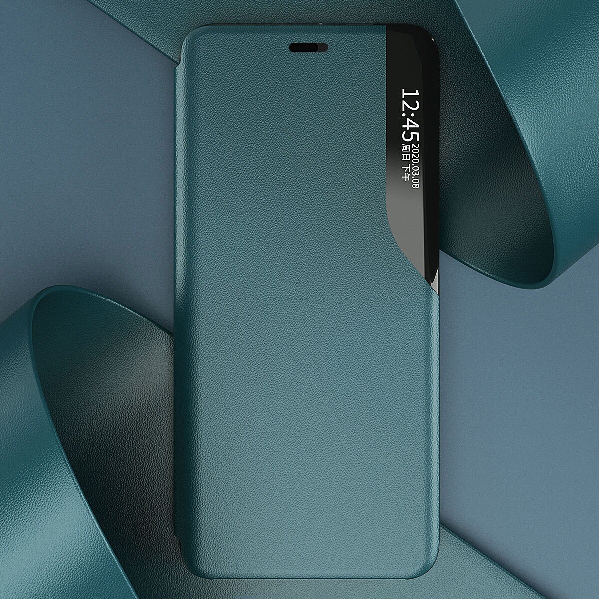 Eco Leather View Case elegant bokhylle-etui med kickstand for iPhone 13 Pro rød