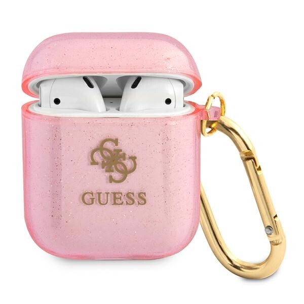 Guess GUA2UCG4GP AirPods deksel rosa/rosa Glitter Collection