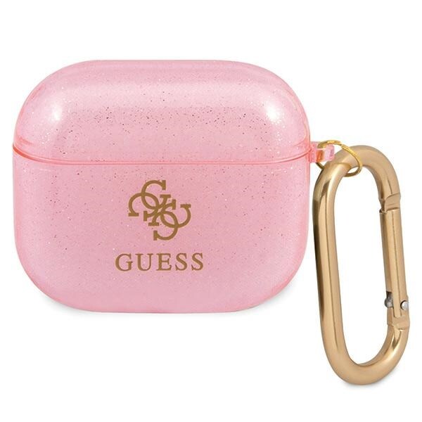 Guess GUA3UCG4GP AirPods 3-deksel rosa/rosa Glitter Collection
