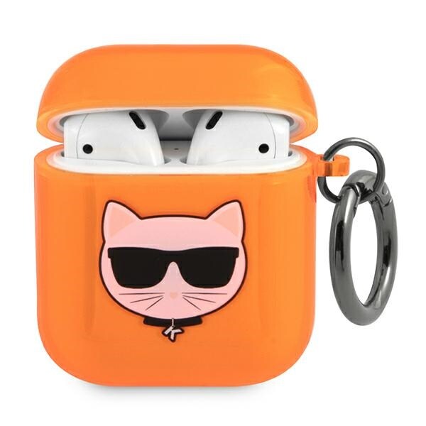 Karl Lagerfeld Choupette-etui for AirPods 1/2 - oransje