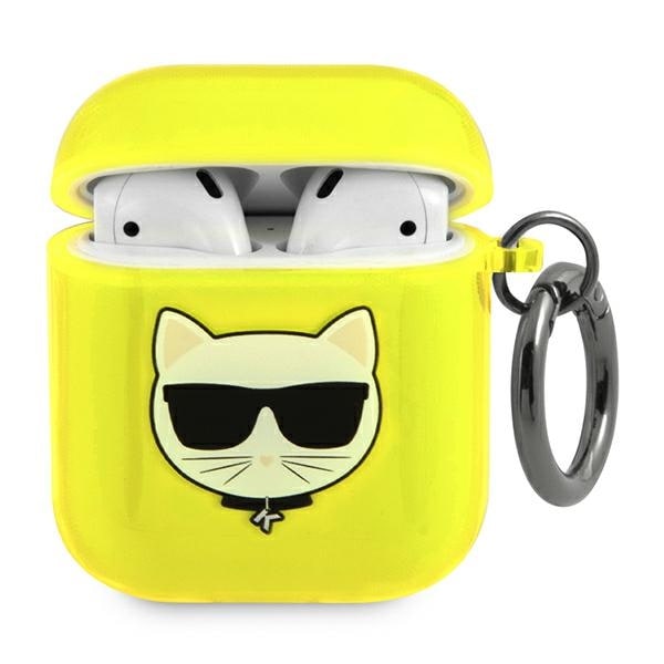 Karl Lagerfeld Choupette-etui for AirPods 1/2 - Gul