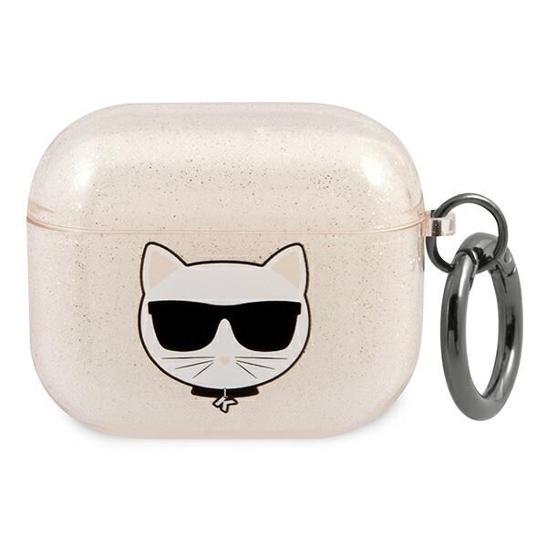 Karl Lagerfeld Glitter Choupette-etui for AirPods 3 - Gull