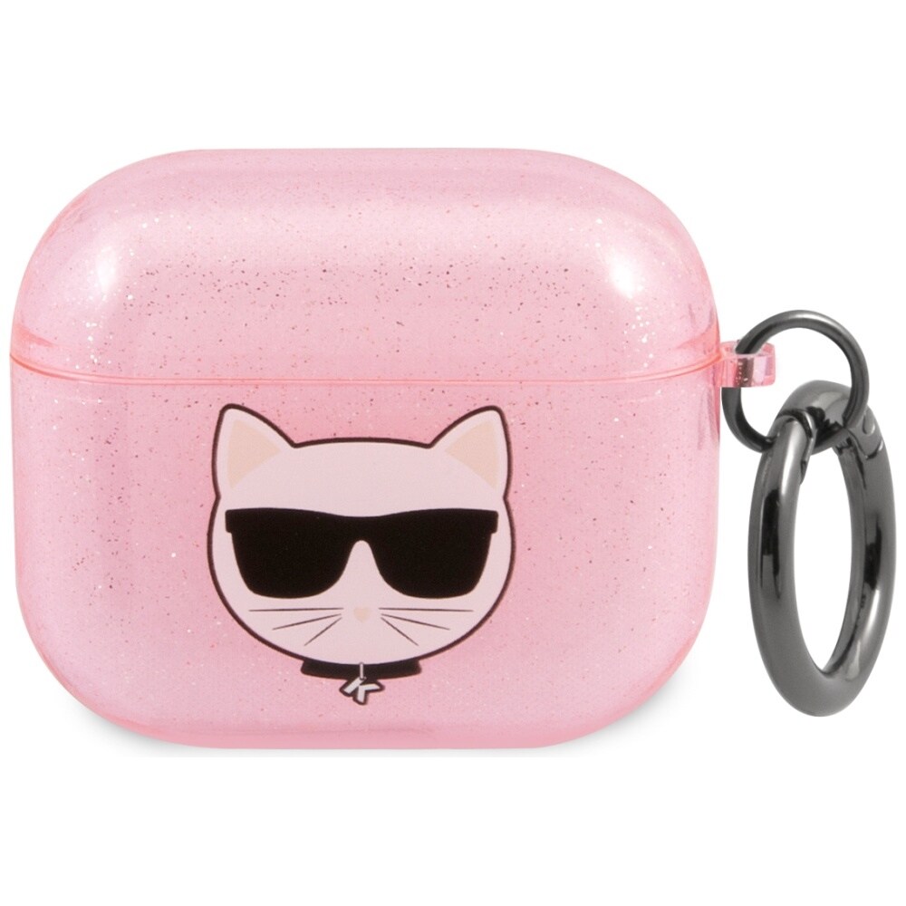 Karl Lagerfeld Glitter Choupette-etui for AirPods 3 - Rosa