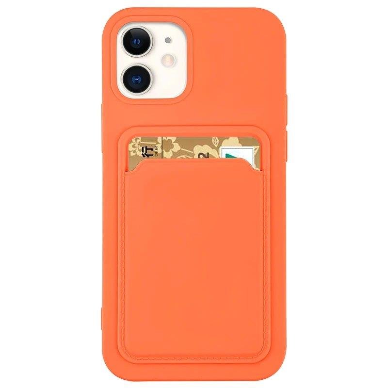Kortveske Silikon lommebokveske med kortspor Dokumenter for iPhone 12 Pro Oransje