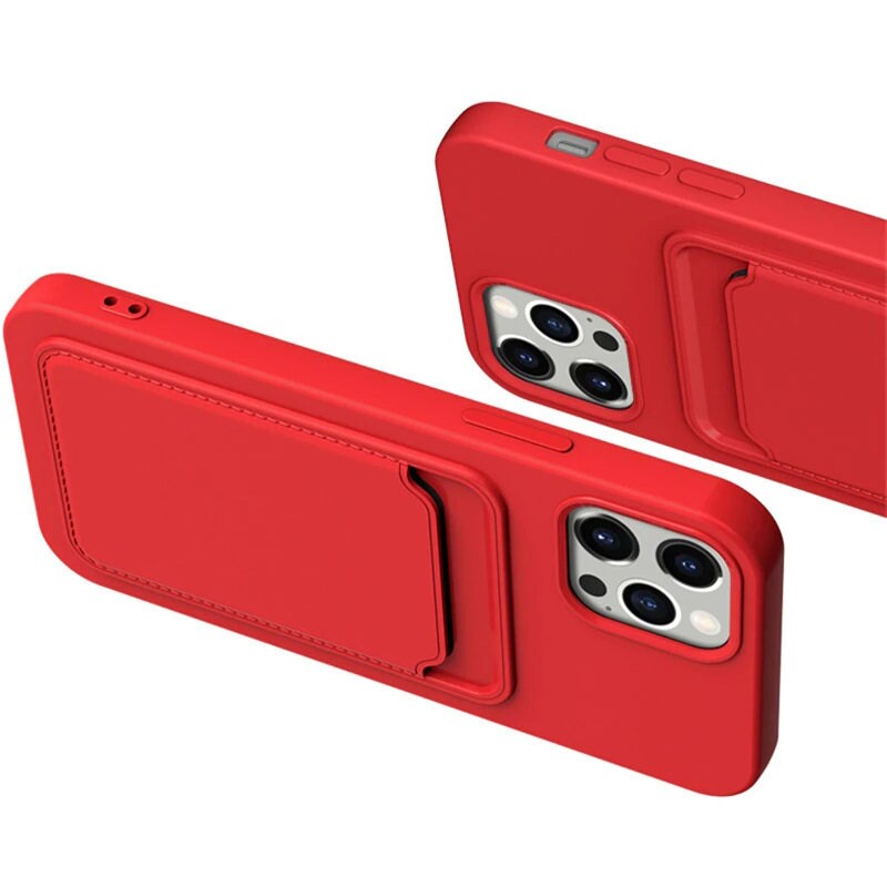 Kortveske Silikon lommebok lommebok med kortspor dokumenter for iPhone 12 Pro Max Orange