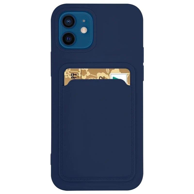 Kortveske Silikon lommebokveske med kortspor Dokumenter for Samsung Galaxy A72 4G Navy Blue