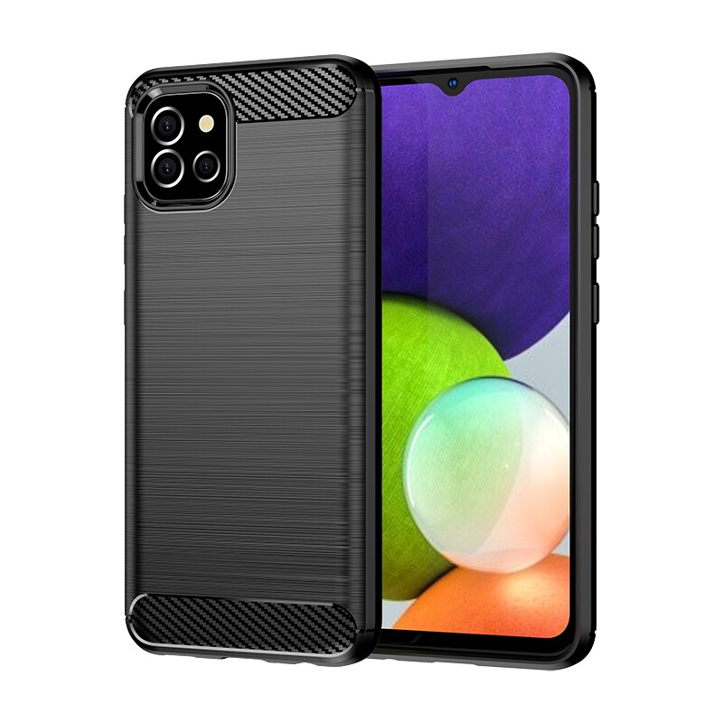 Carbon Case fleksibelt deksel for Samsung A03S EU (166.5) svart