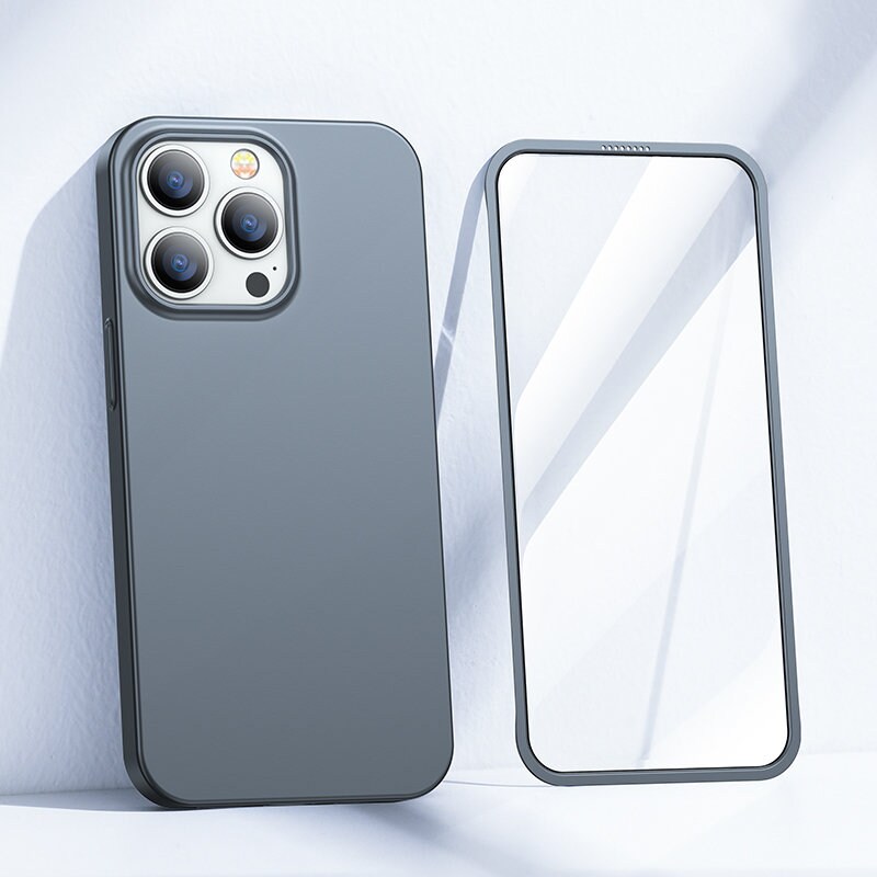 Joyroom 360 Fullt deksel for iPhone 13 Pro + herdet glass skjermbeskytter grå (JR-BP935)