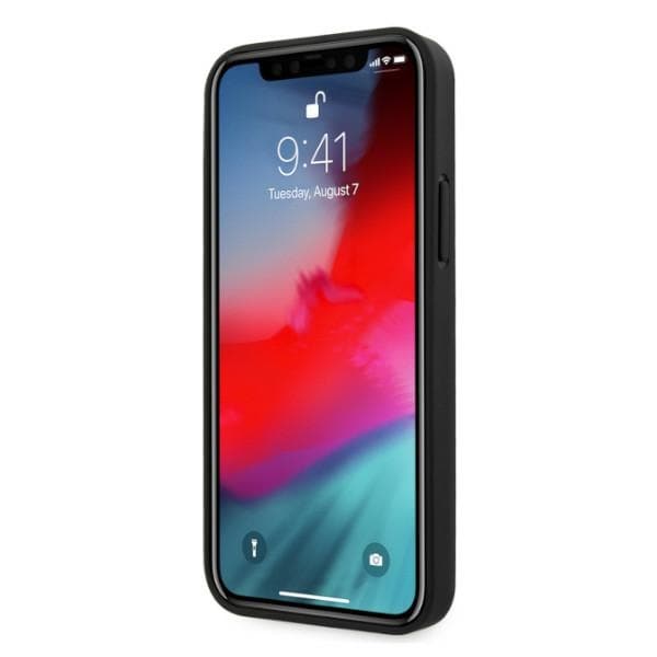 BMW Perforert lærveske med sider for iPhone 12 / iPhone 12 Pro - Svart