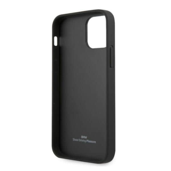 BMW Perforert lærveske med sider for iPhone 12 / iPhone 12 Pro - Svart