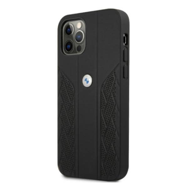BMW Curve Perforert lærveske for iPhone 12 / iPhone 12 Pro - Svart