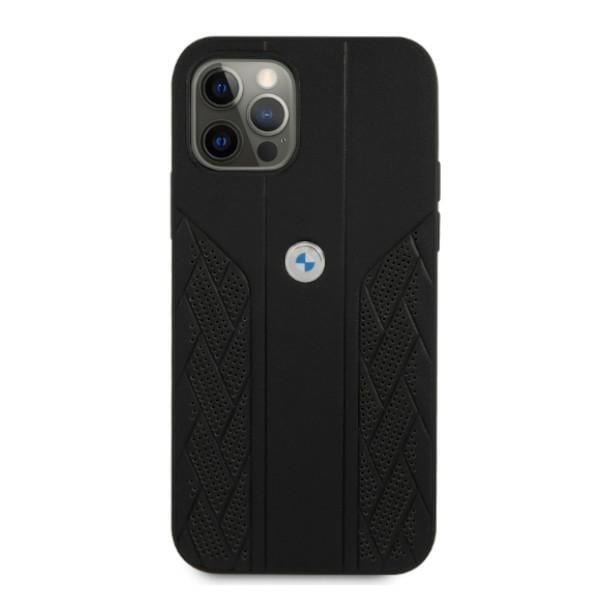 BMW Curve Perforert lærveske for iPhone 12 / iPhone 12 Pro - Svart