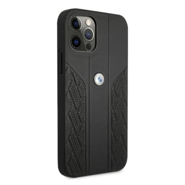 BMW Curve Perforert lærveske for iPhone 12 / iPhone 12 Pro - Svart