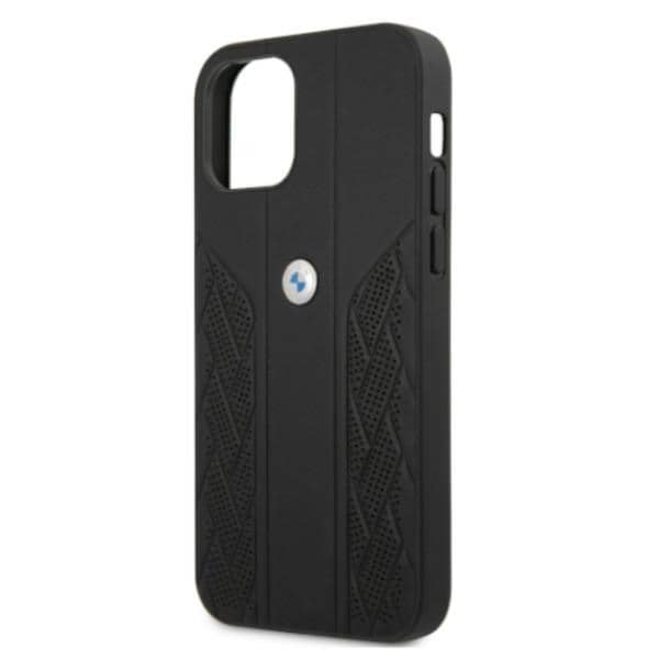 BMW Curve Perforert lærveske for iPhone 12 / iPhone 12 Pro - Svart