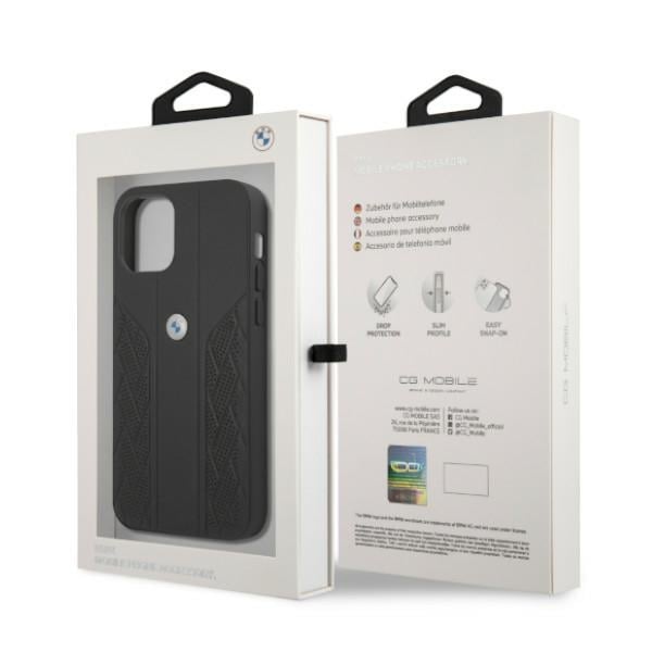 BMW Curve Perforert lærveske for iPhone 12 / iPhone 12 Pro - Svart