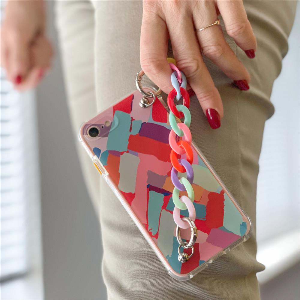 Color Chain Case gel fleksibelt deksel med kjedeanheng for 8 Plus/7 Plus, flerfarget