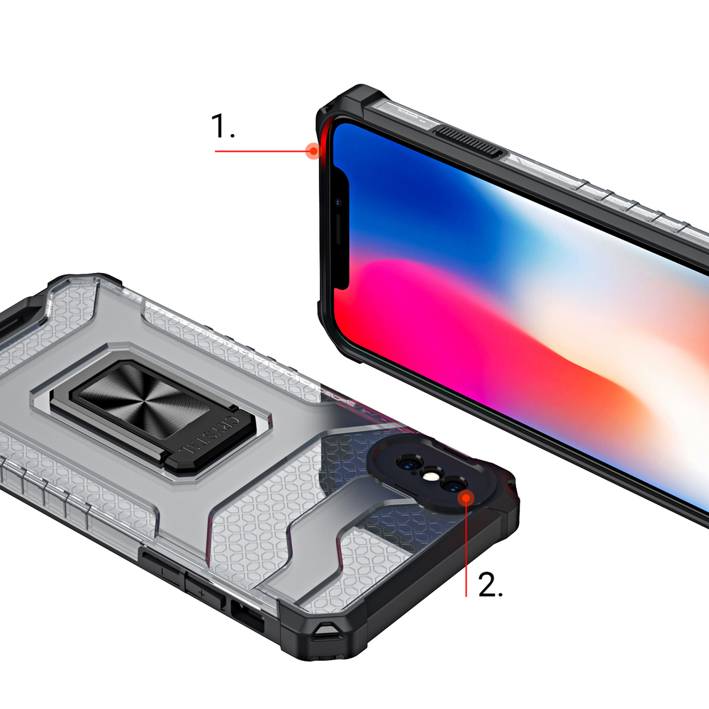 Crystal Ring Case Kickstand Robust deksel for iPhone XS Max rød