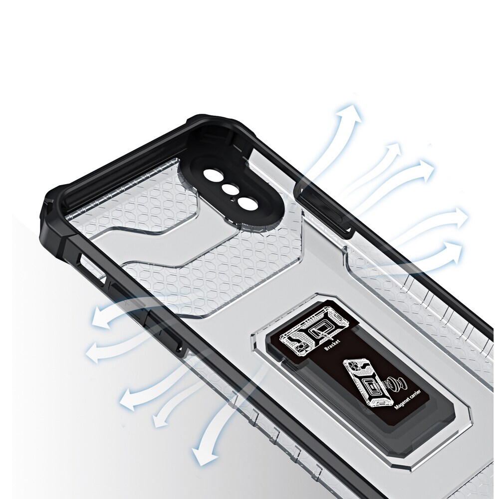 Crystal Ring Case Kickstand Robust deksel for iPhone XS Max rød