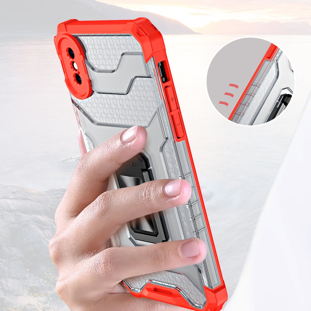 Crystal Ring Case Kickstand Robust deksel for iPhone XS Max rød