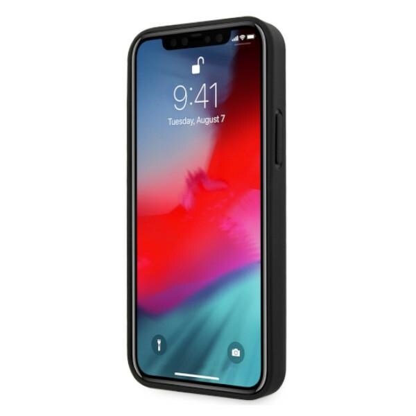 BMW Curve-perforert lærveske til iPhone 12 Pro Max - rød