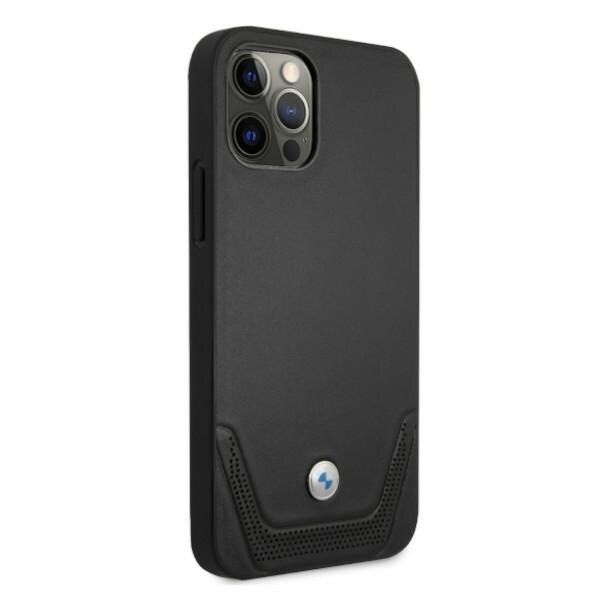 BMW Perforert lærveske til iPhone 12 Pro Max - svart