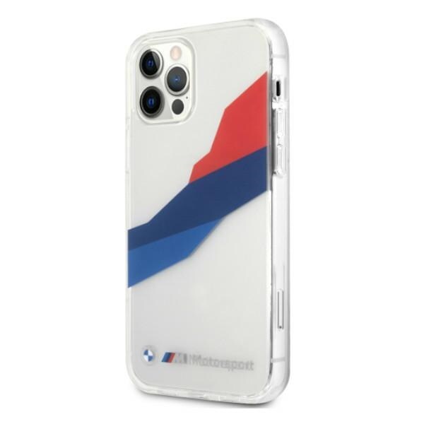 BMW Motorsport Tricolor-etui for iPhone 12 Pro Max - gjennomsiktig