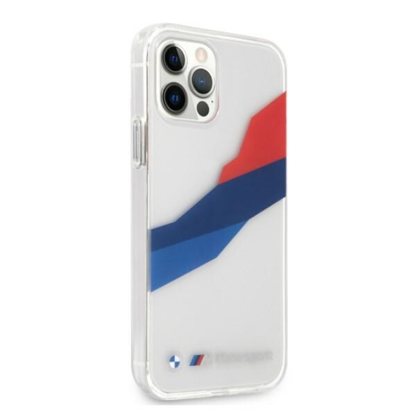 BMW Motorsport Tricolor-etui for iPhone 12 Pro Max - gjennomsiktig
