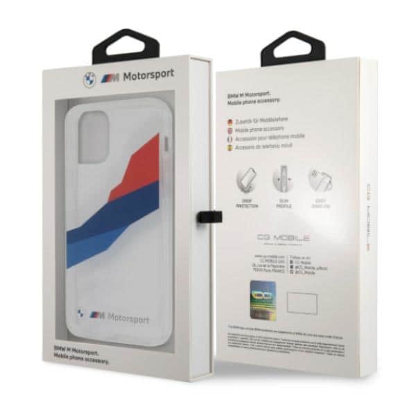 BMW Motorsport Tricolor-etui for iPhone 12 Pro Max - gjennomsiktig