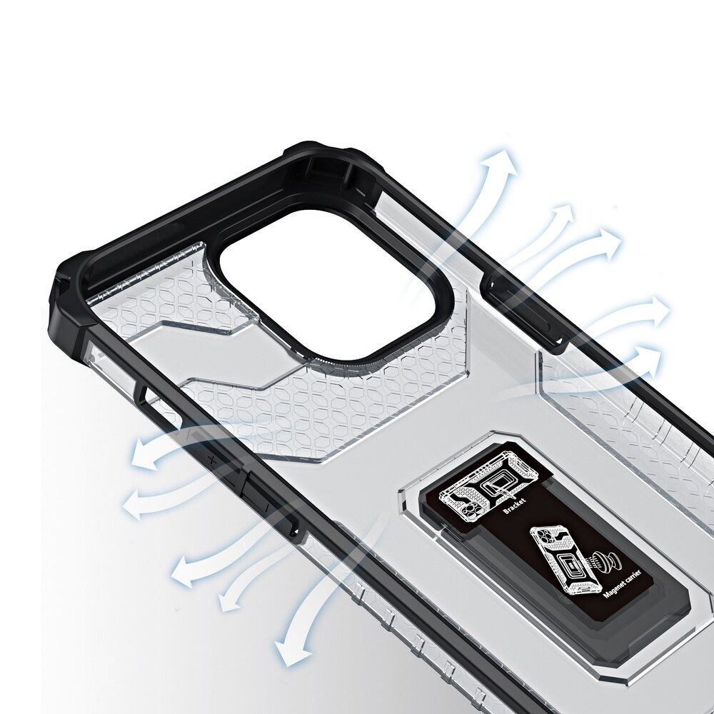 Crystal Ring Case Kickstand Robust deksel for iPhone 13 Pro Max blå