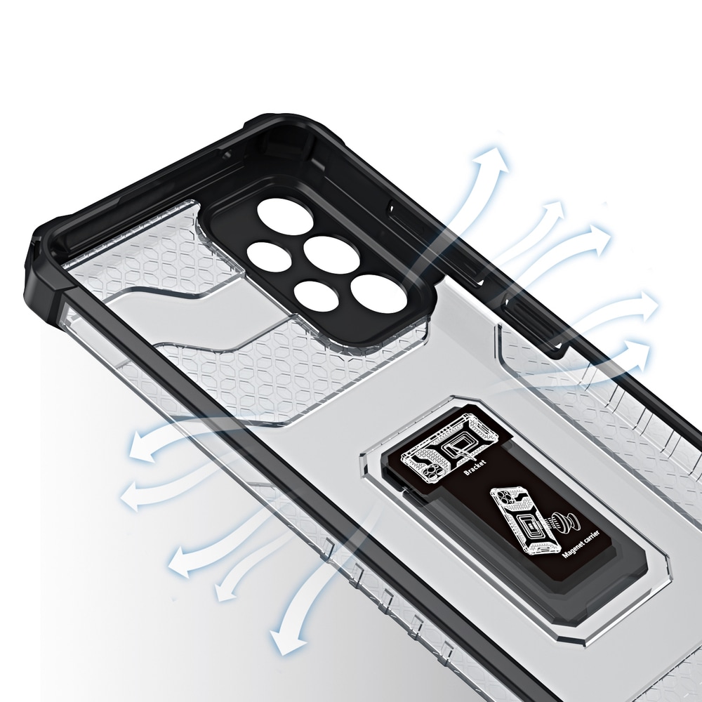 Crystal Ring Case Kickstand Tough Rugged Cover for Samsung Galaxy A72 4G rød