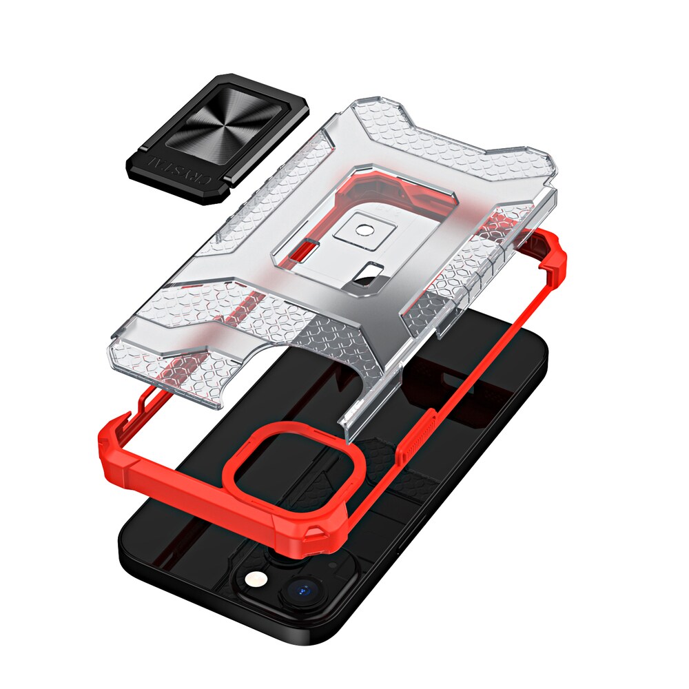 Crystal Ring Case Kickstand Robust deksel for iPhone 12 mini rød