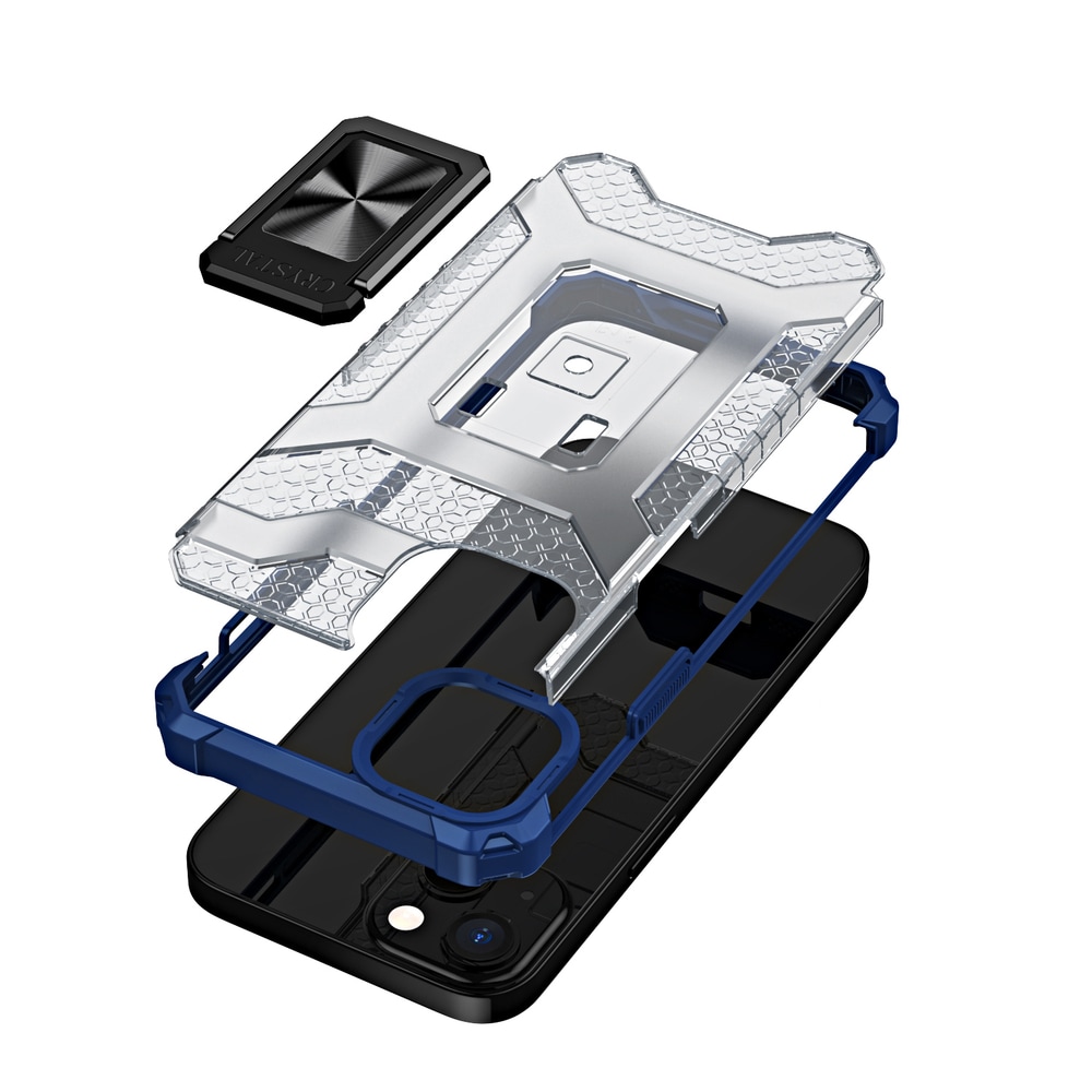 Crystal Ring Case Kickstand Robust deksel for iPhone 12 mini blå