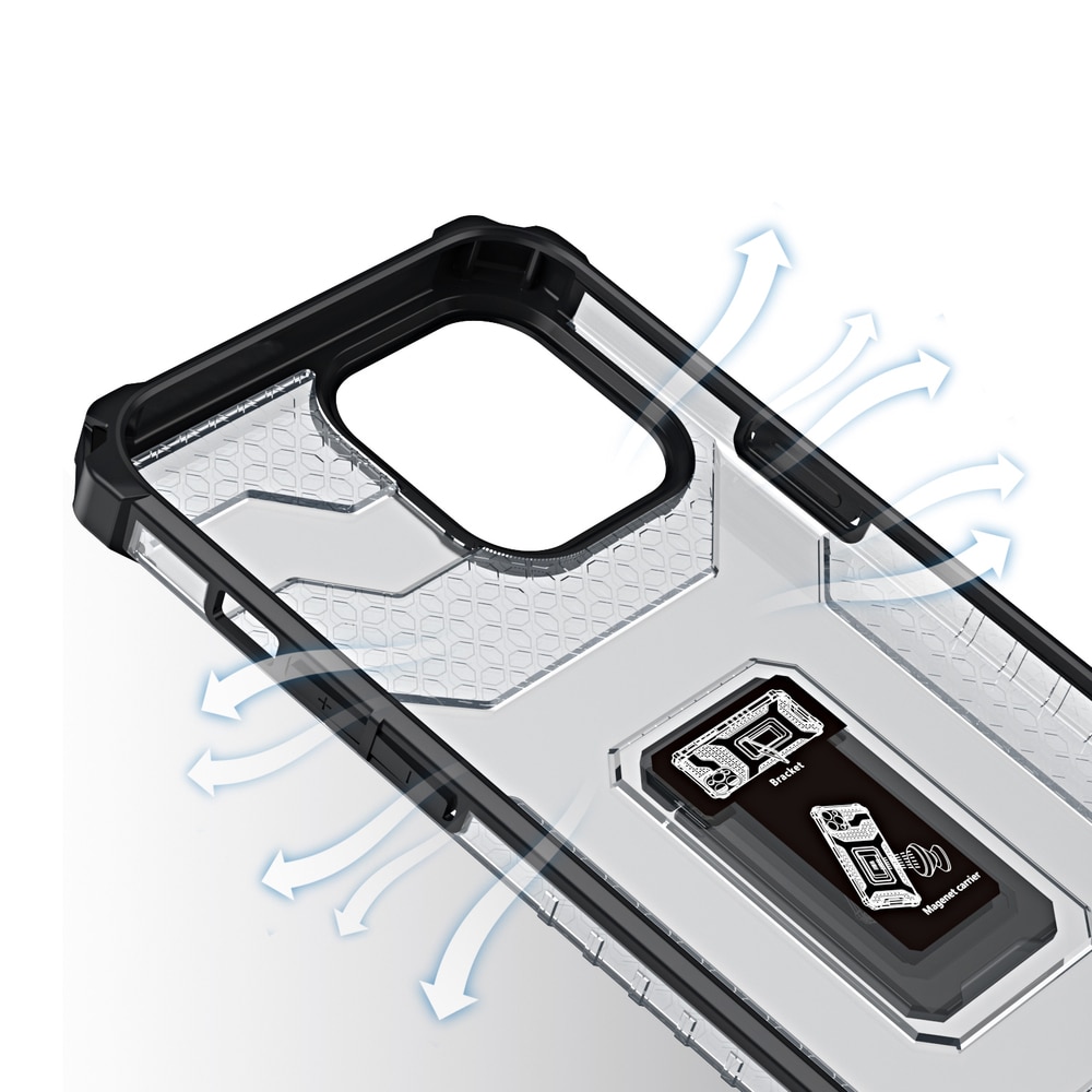 Crystal Ring Case Kickstand Robust deksel for iPhone 12 Pro Max svart