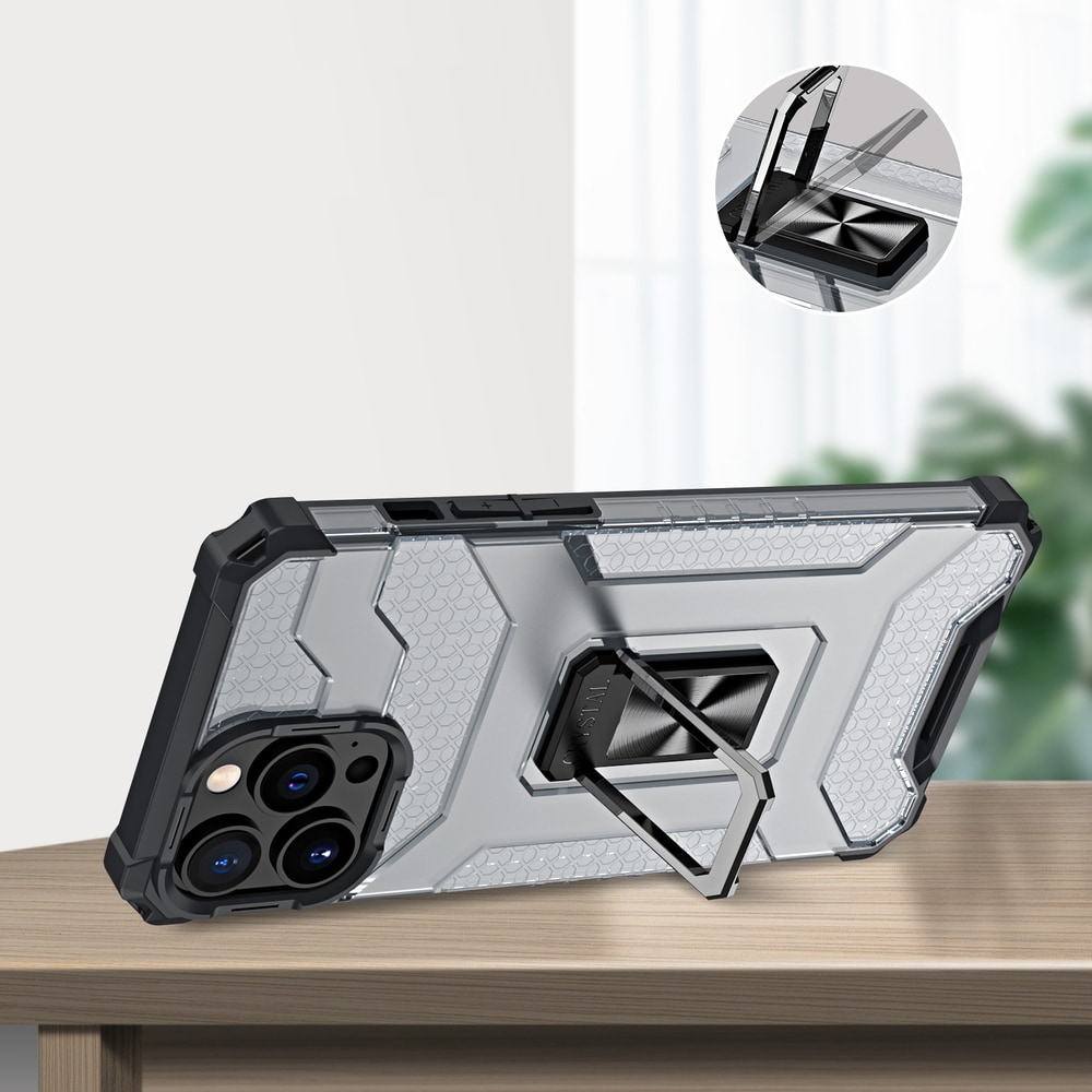 Crystal Ring Case Kickstand Robust deksel for iPhone 12 Pro Max rød