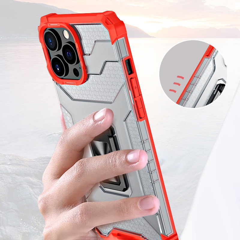 Crystal Ring-etui med kickstand, tøft og robust deksel til iPhone 12 Pro Max blå