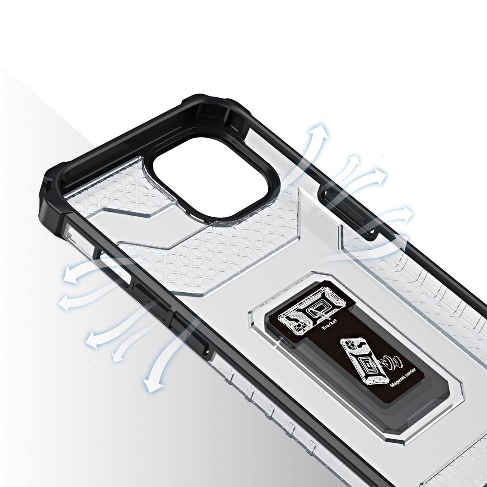 Crystal Ring Case Kickstand Robust deksel for iPhone 13 mini svart