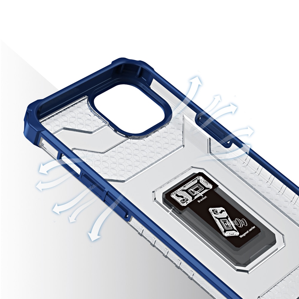 Crystal Ring Case Kickstand Robust deksel for iPhone 13 mini blå