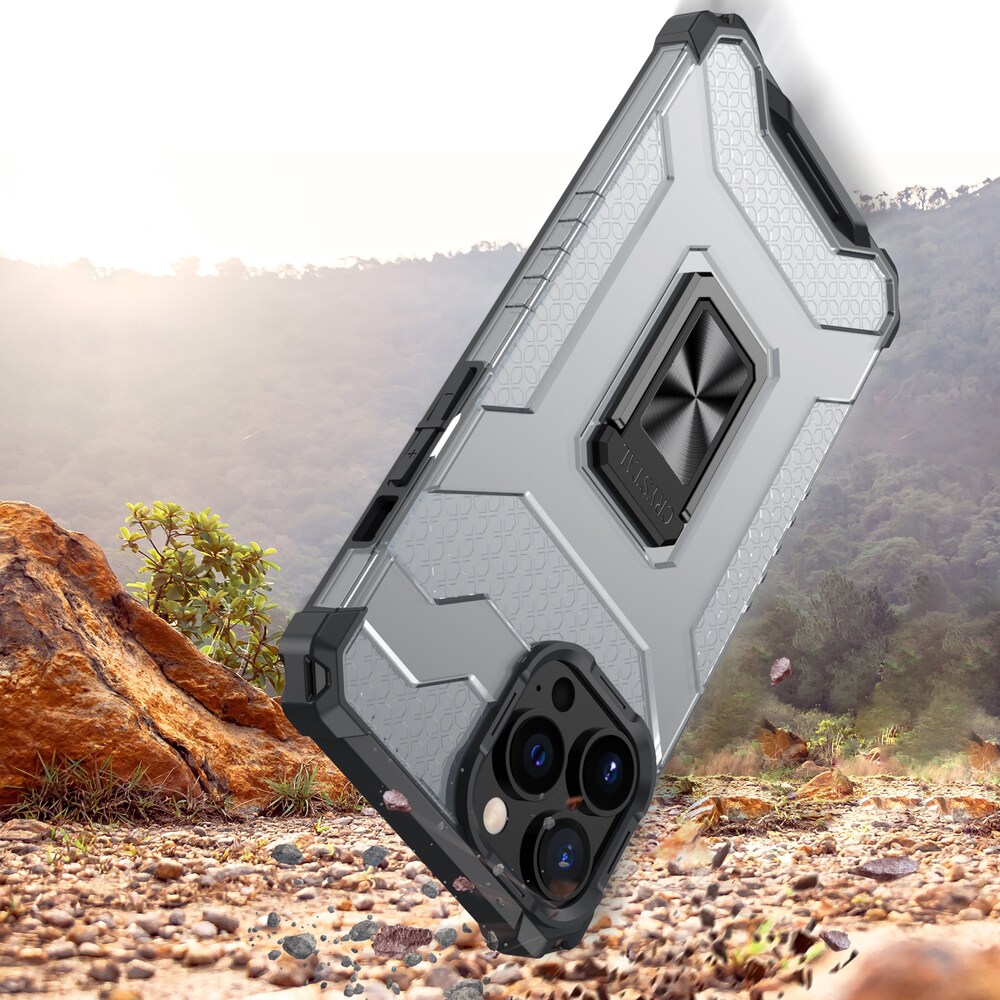 Crystal Ring Case Kickstand Robust deksel for iPhone 13 Pro blå