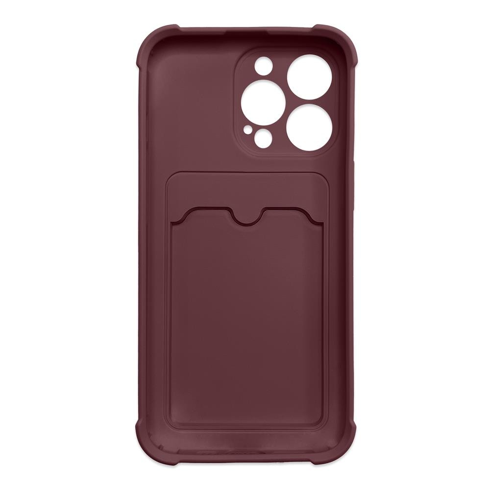 Kort Armor Etui Veske Deksel for iPhone 13 Mini Kort Lommebok Silikon Air Veske Armor Etui Bringebær