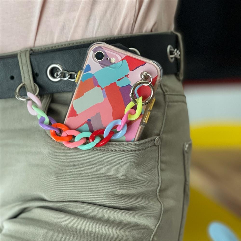 Color Chain Case gel fleksibelt elastisk deksel med kjedeanheng til iPhone 13 mini multicolour (2)