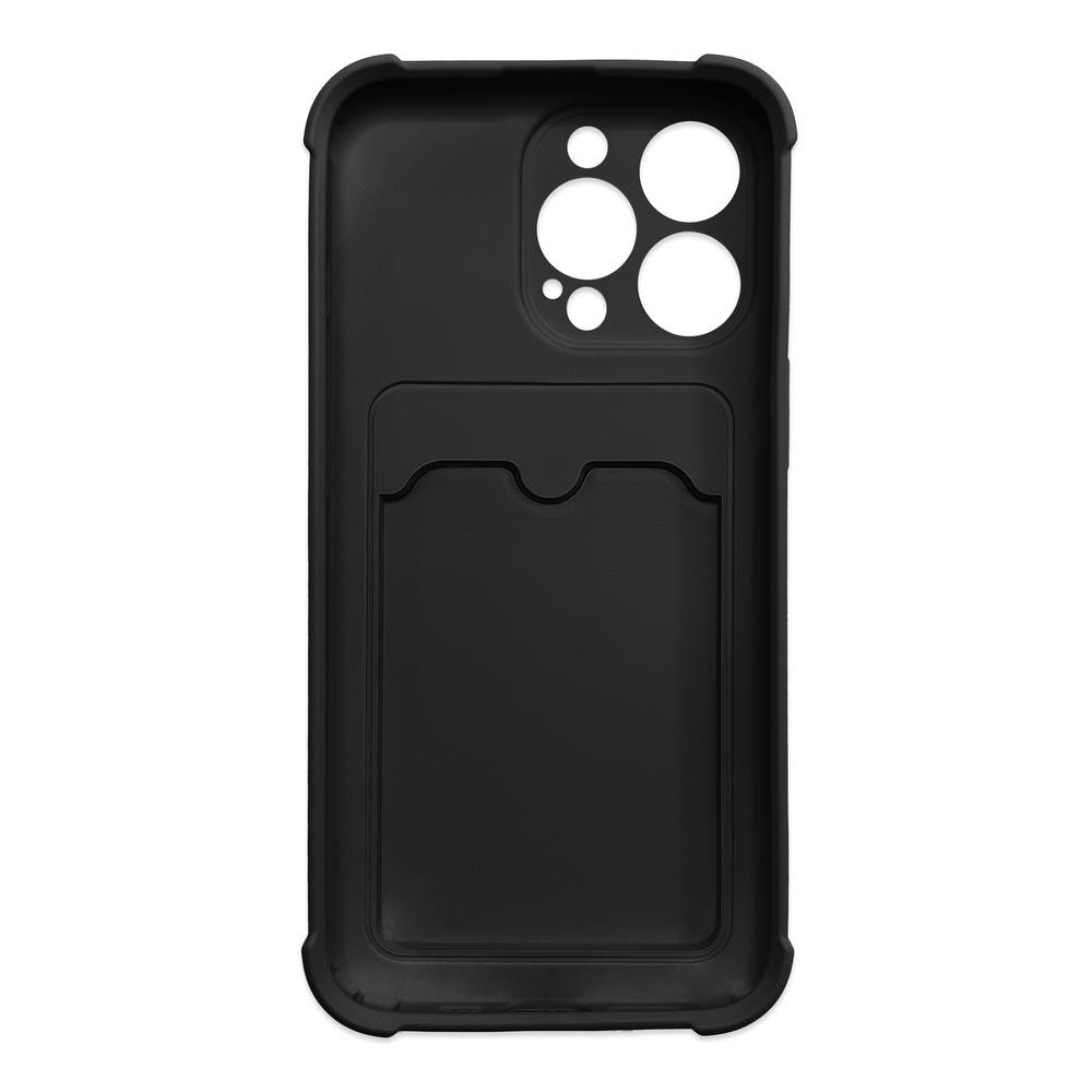 Kort Armor Etui Veske for Samsung Galaxy A22 4G - Silikon Cover Kort Lommebok Svart