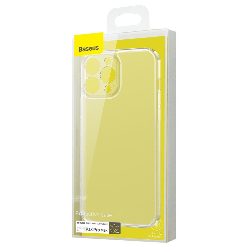 Baseus Frosted Glass Case for iPhone 13 Pro Max - Hard Cover with Clear Gel Frame (ARWS000202)
