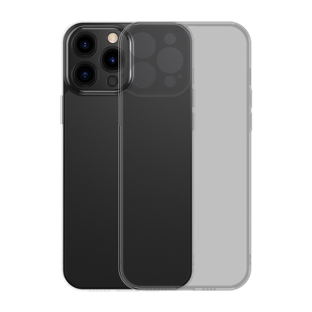 Baseus Frostet glassdeksel for iPhone 13 Pro Hardt deksel med gelramme svart (ARWS000401)