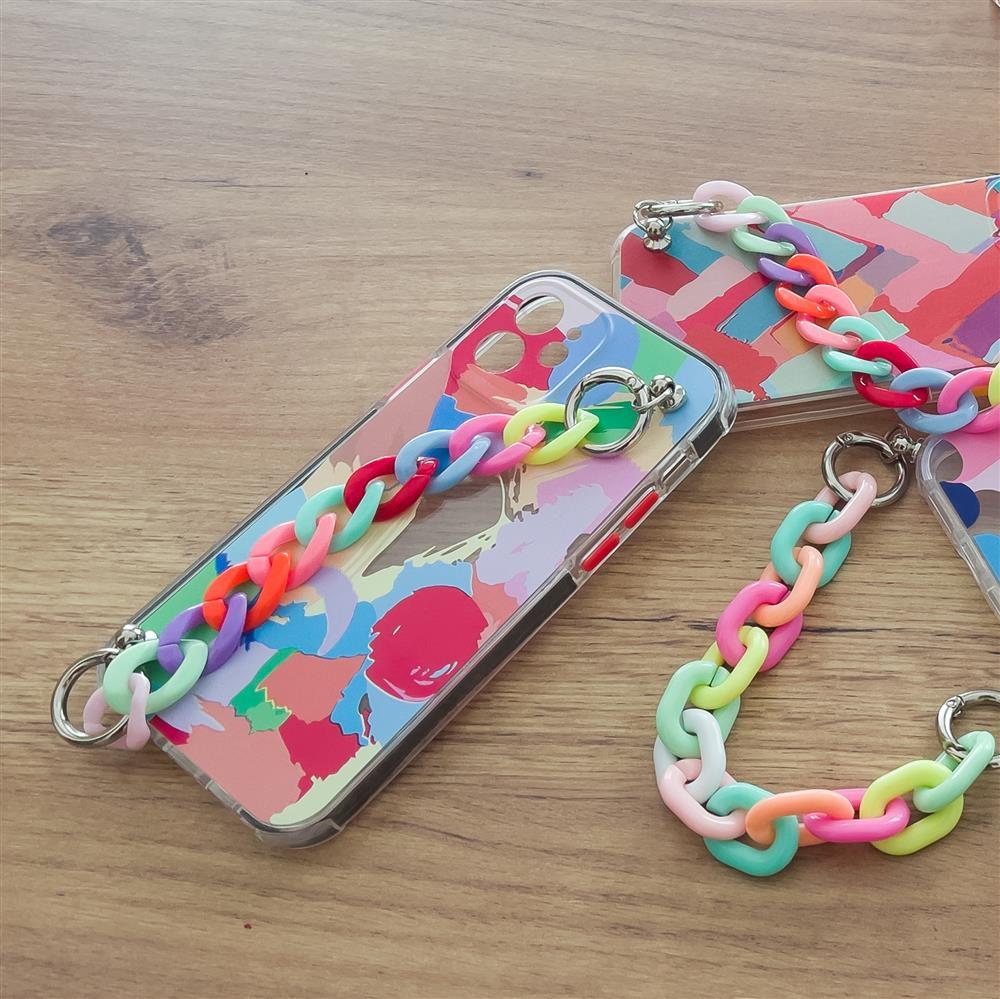 Color Chain Case gel fleksibelt elastisk deksel med kjedeanheng til iPhone 13 Pro flerfarget (2)