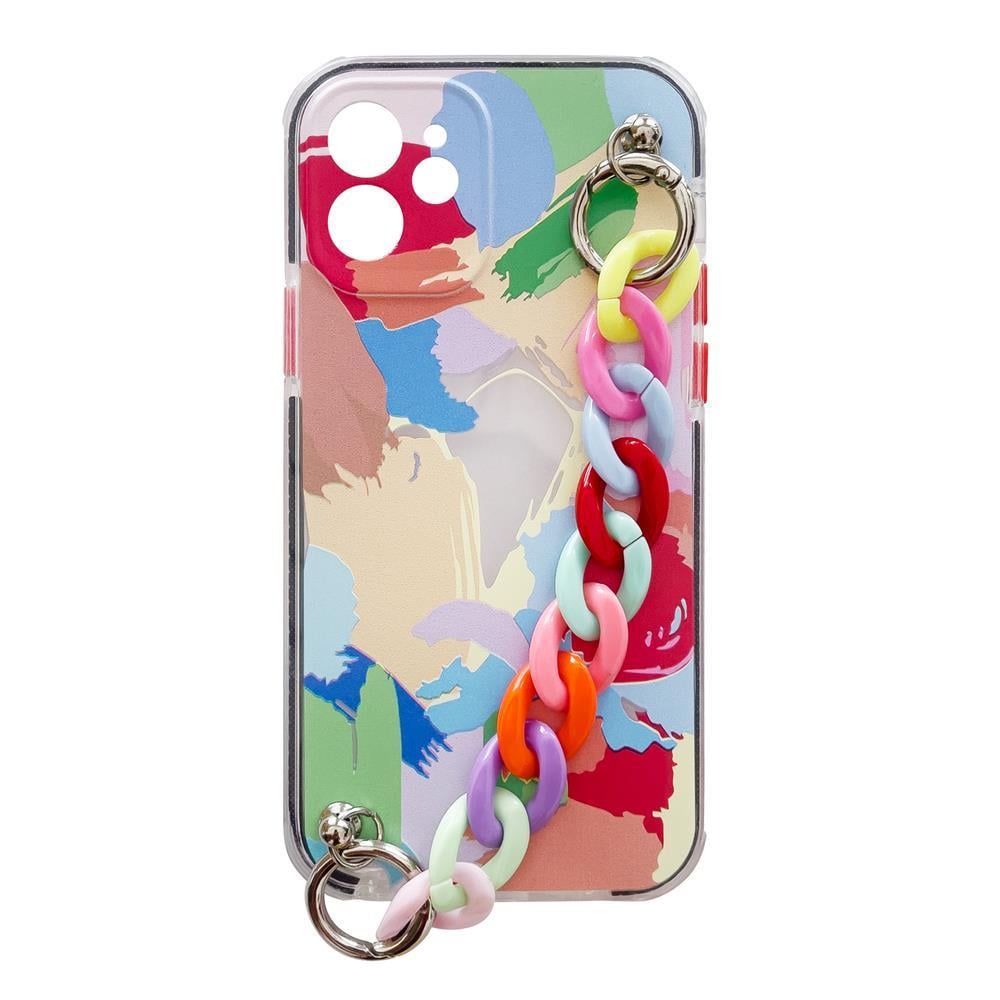Color Chain Case gel fleksibelt elastisk deksel med kjedeanheng til iPhone 13 Pro flerfarget (4)