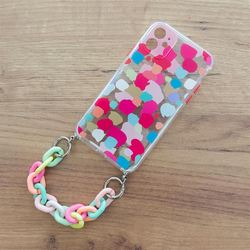 Color Chain Case gel fleksibelt elastisk deksel med kjedeanheng til iPhone 13 Pro Max flerfarget (1)