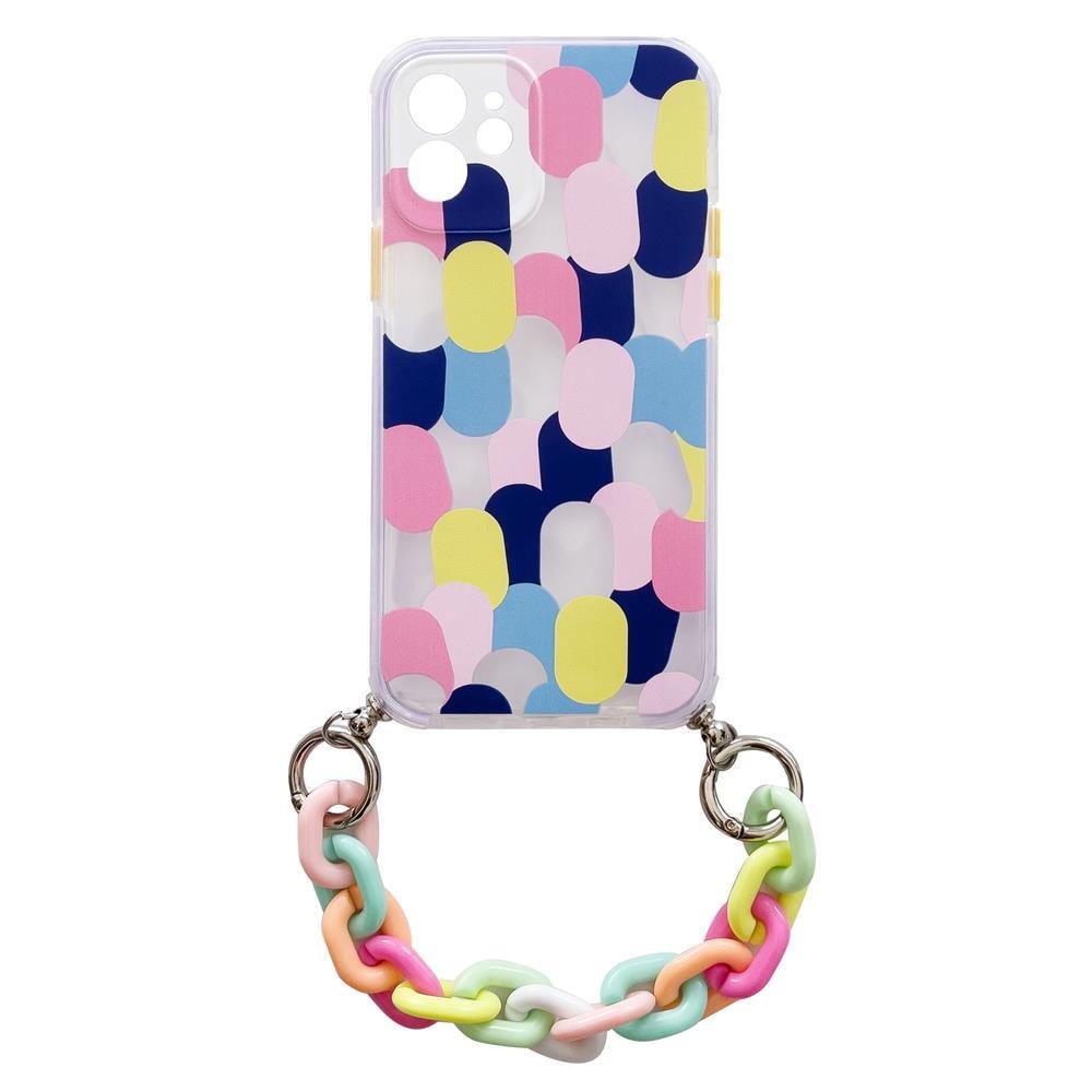 Flerfarget Color Chain Case gel fleksibelt deksel med kjedeanheng for Samsung Galaxy A42 5G